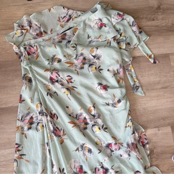 LAUREN RALPH LAUREN Floral Crinkled Georgette Gown sz 18 - Picture 3 of 13